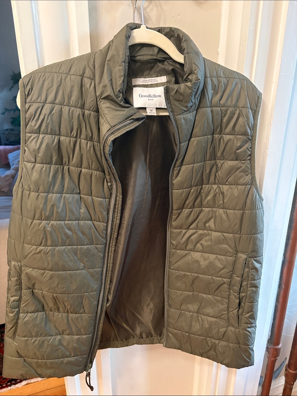 Goodfellow & Co Olive Quilted Puffer Vest - men